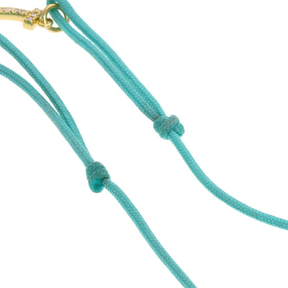 TIFFANY&Co. T Smile Mini Diamond Blue Code Bracelet K18 Yellow Gold Ladies [Used]