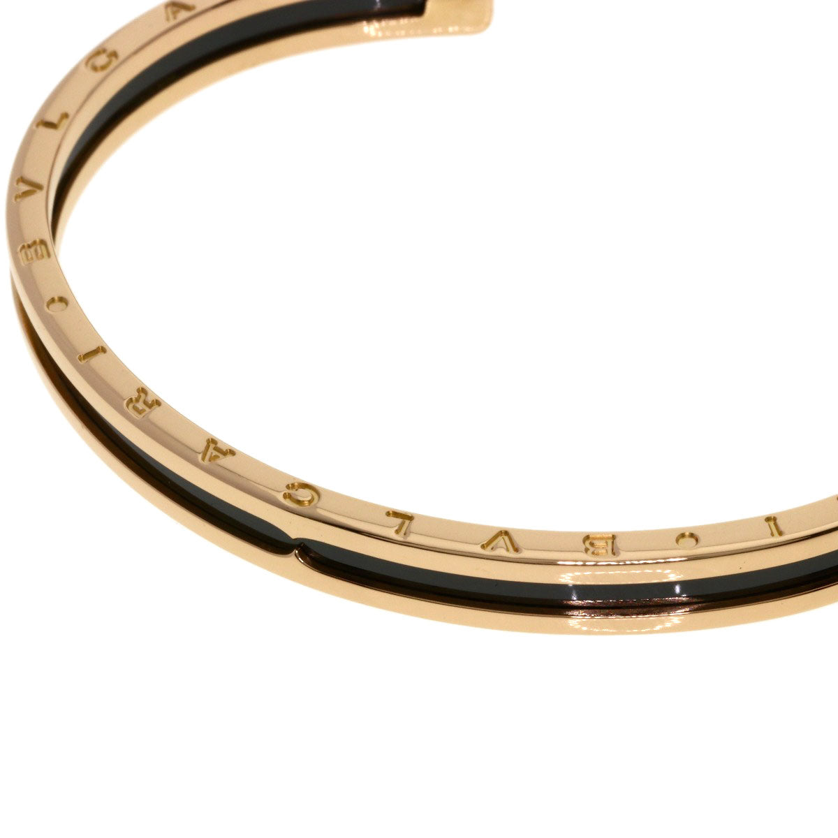 BVLGARI B.zero1 SM Black Ceramic Bracelet K18 Pink Gold Ladies [Used]