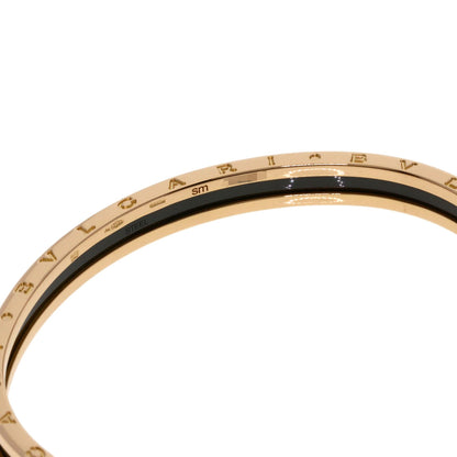 BVLGARI B.zero1 SM Black Ceramic Bracelet K18 Pink Gold Ladies [Used]