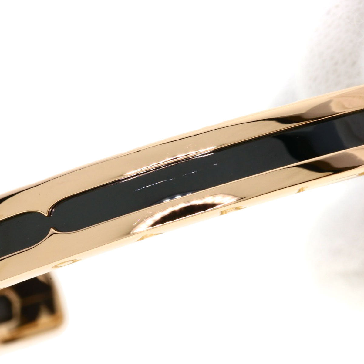 BVLGARI B.zero1 SM Black Ceramic Bracelet K18 Pink Gold Ladies [Used]