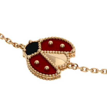 Van Cleef & Arpels Lucky Spring Open Wing Ladybug Onyx Carnelian Bracelet K18 Pink Gold Ladies [Used]