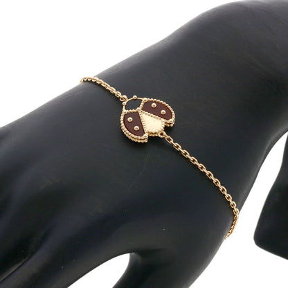 Van Cleef & Arpels Lucky Spring Open Wing Ladybug Onyx Carnelian Bracelet K18 Pink Gold Ladies [Used]