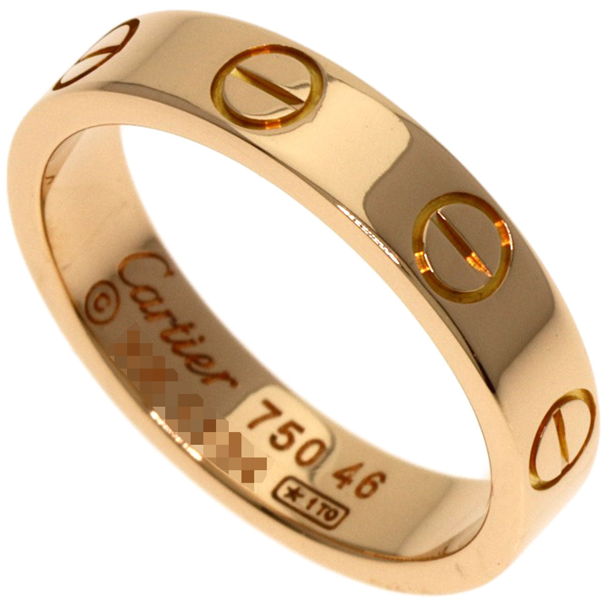 CARTIER mini love ring #46 Ring K18 Pink Gold Ladies [Used]
