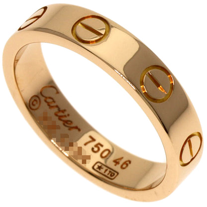 CARTIER mini love ring #46 Ring K18 Pink Gold Ladies [Used]