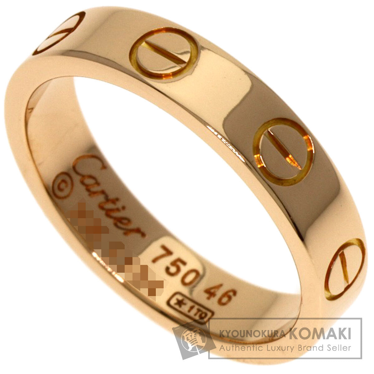 CARTIER mini love ring #46 Ring K18 Pink Gold Ladies [Used]