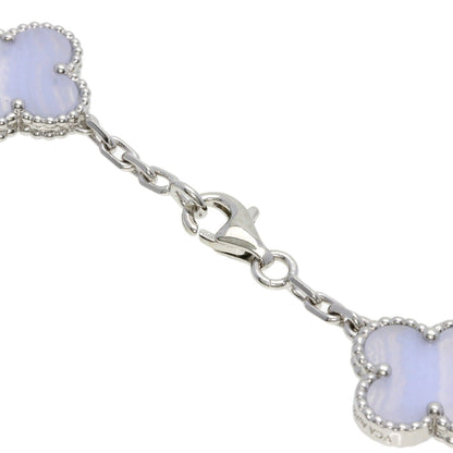 Van Cleef & Arpels Vintage Alhambra 10P Chalcedony Necklace K18 White Gold Ladies [Used]