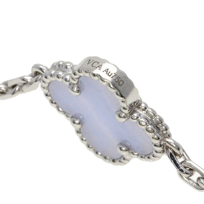 Van Cleef & Arpels Vintage Alhambra 10P Chalcedony Necklace K18 White Gold Ladies [Used]