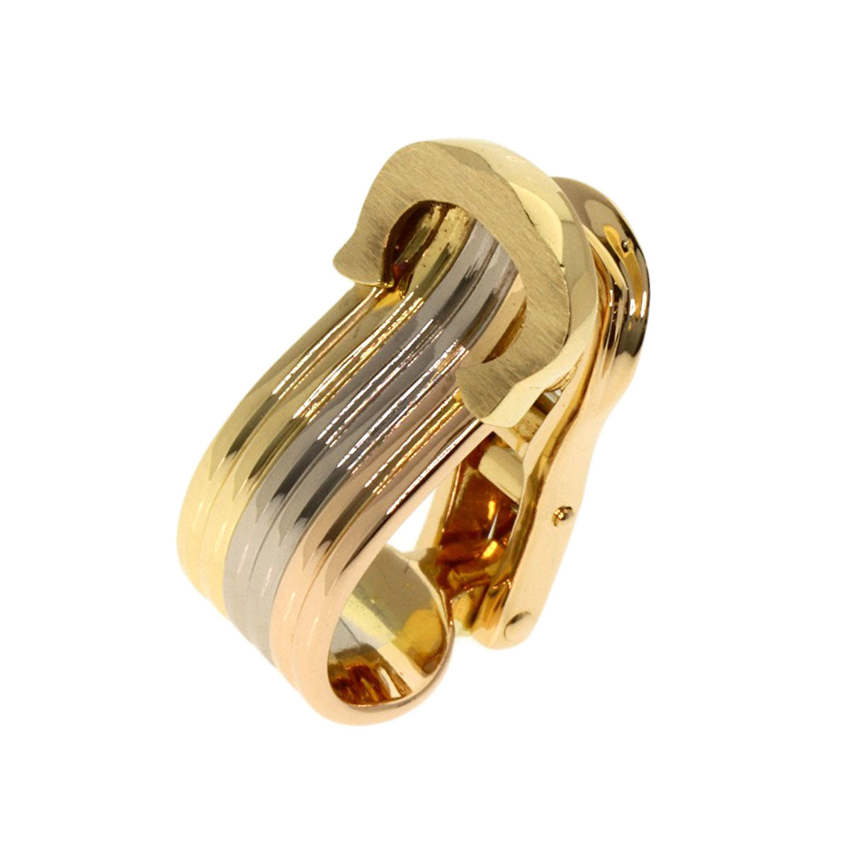CARTIER C2 Three-color One side only Earring K18 Yellow Gold K18 White GoldLadies [Used]
