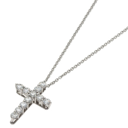 ティファニー クロス ダイヤモンド スモール ネックレス プラチナPT950 レディース 【中古】【TIFFANY&Co.】