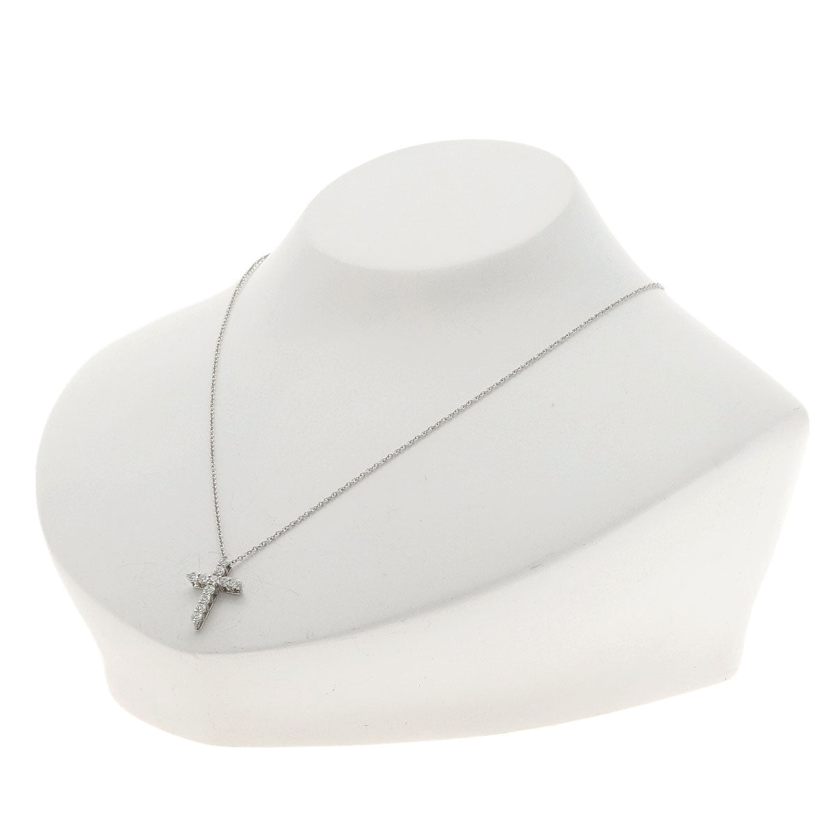 ティファニー クロス ダイヤモンド スモール ネックレス プラチナPT950 レディース 【中古】【TIFFANY&Co.】