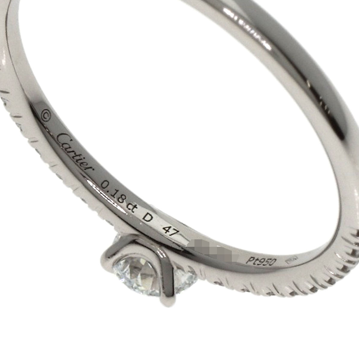 CARTIER Ettacel de Cartier Solitaire Diamond #47 Ring Platinum PT950 Ladies [Used]