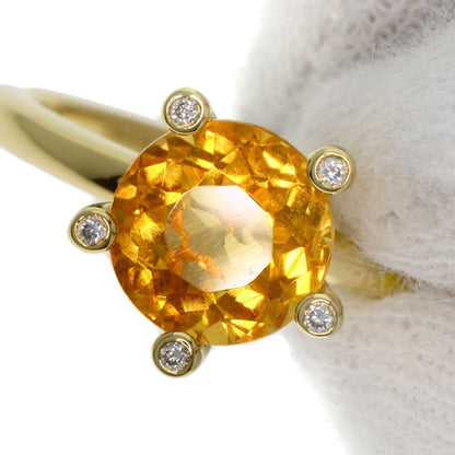Ponte Vecchio Citrin Diamond Ring K18 Yellow Gold Ladies [Used]