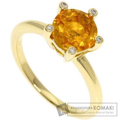 Ponte Vecchio Citrin Diamond Ring K18 Yellow Gold Ladies [Used]