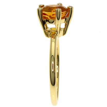 Ponte Vecchio Citrin Diamond Ring K18 Yellow Gold Ladies [Used]