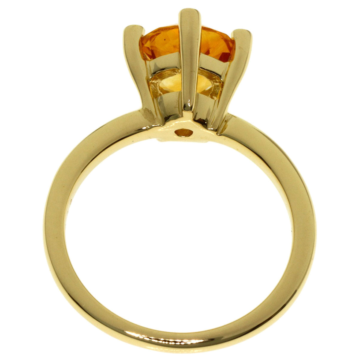 Ponte Vecchio Citrin Diamond Ring K18 Yellow Gold Ladies [Used]