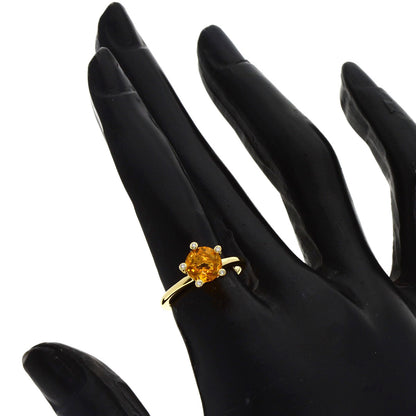 Ponte Vecchio Citrin Diamond Ring K18 Yellow Gold Ladies [Used]