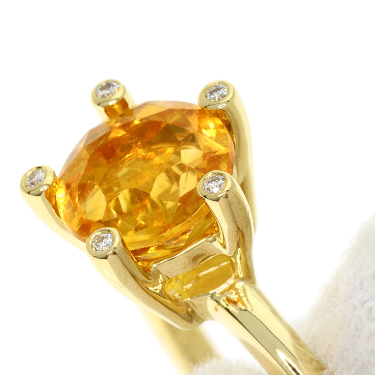 Ponte Vecchio Citrin Diamond Ring K18 Yellow Gold Ladies [Used]