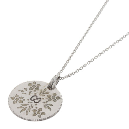 GUCCI Icon Bloom Circle Necklace K18 White Gold Ladies [Used]