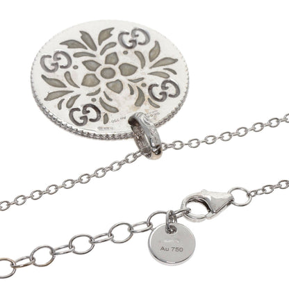 GUCCI Icon Bloom Circle Necklace K18 White Gold Ladies [Used]