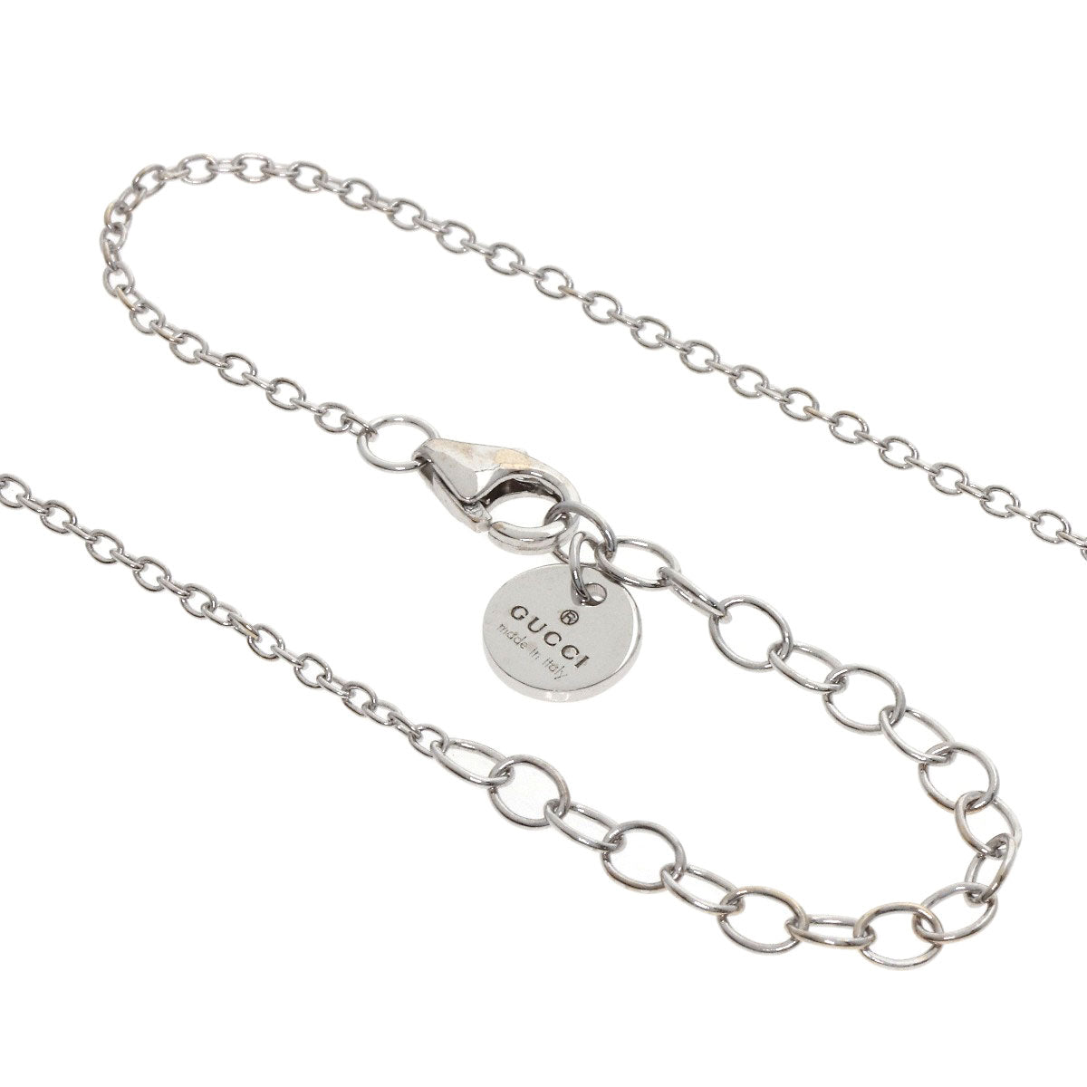 GUCCI Icon Bloom Circle Necklace K18 White Gold Ladies [Used]