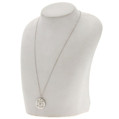 GUCCI Icon Bloom Circle Necklace K18 White Gold Ladies [Used]