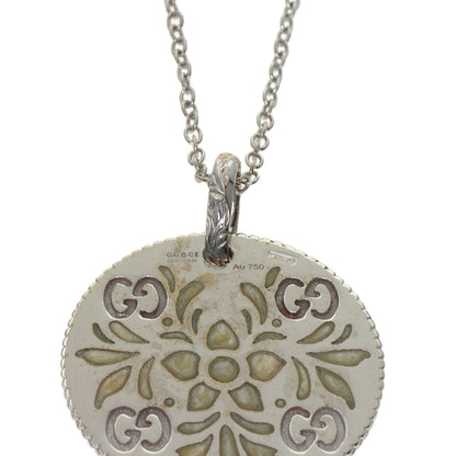 GUCCI Icon Bloom Circle Necklace K18 White Gold Ladies [Used]