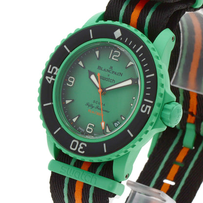 Swatch Blancpain Collaboration Scuba Fifty Fathoms Indian Ocean Watches Ceramic/Nylon mens