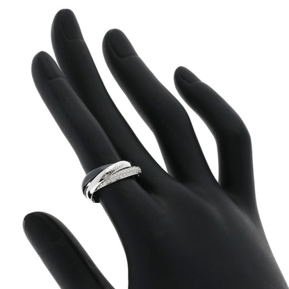 CARTIER Trinity Ceramic Diamond Classic #48 Current Model Ring K18 White Gold Ladies [Used]