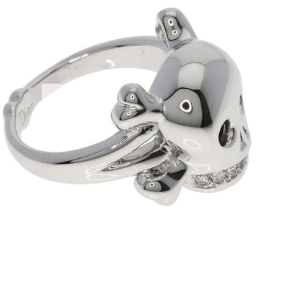 Dior Tete de Mort Skull Diamond #55 Ring K18 White Gold Ladies [Used]