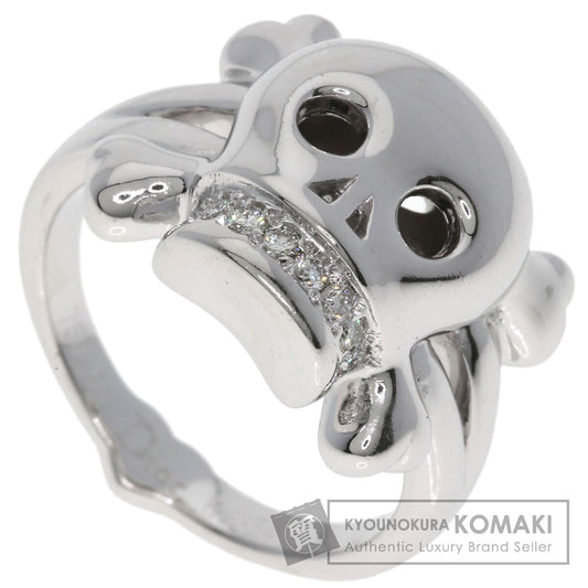 Dior Tete de Mort Skull Diamond #55 Ring K18 White Gold Ladies [Used]