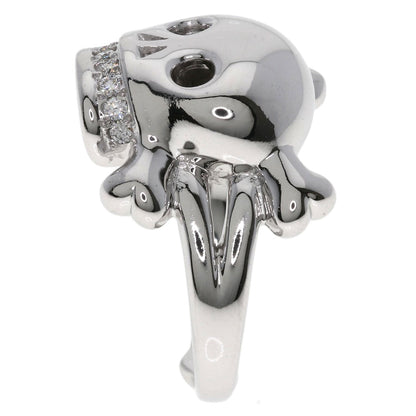 Dior Tete de Mort Skull Diamond #55 Ring K18 White Gold Ladies [Used]
