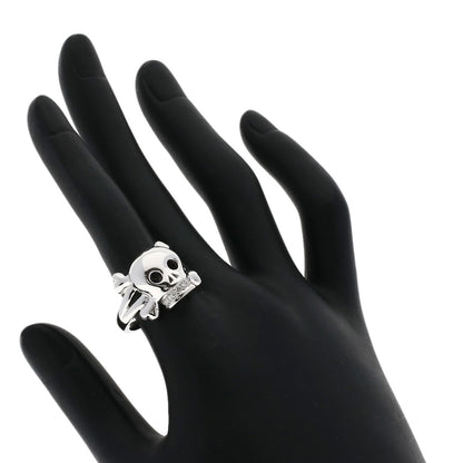 Dior Tete de Mort Skull Diamond #55 Ring K18 White Gold Ladies [Used]