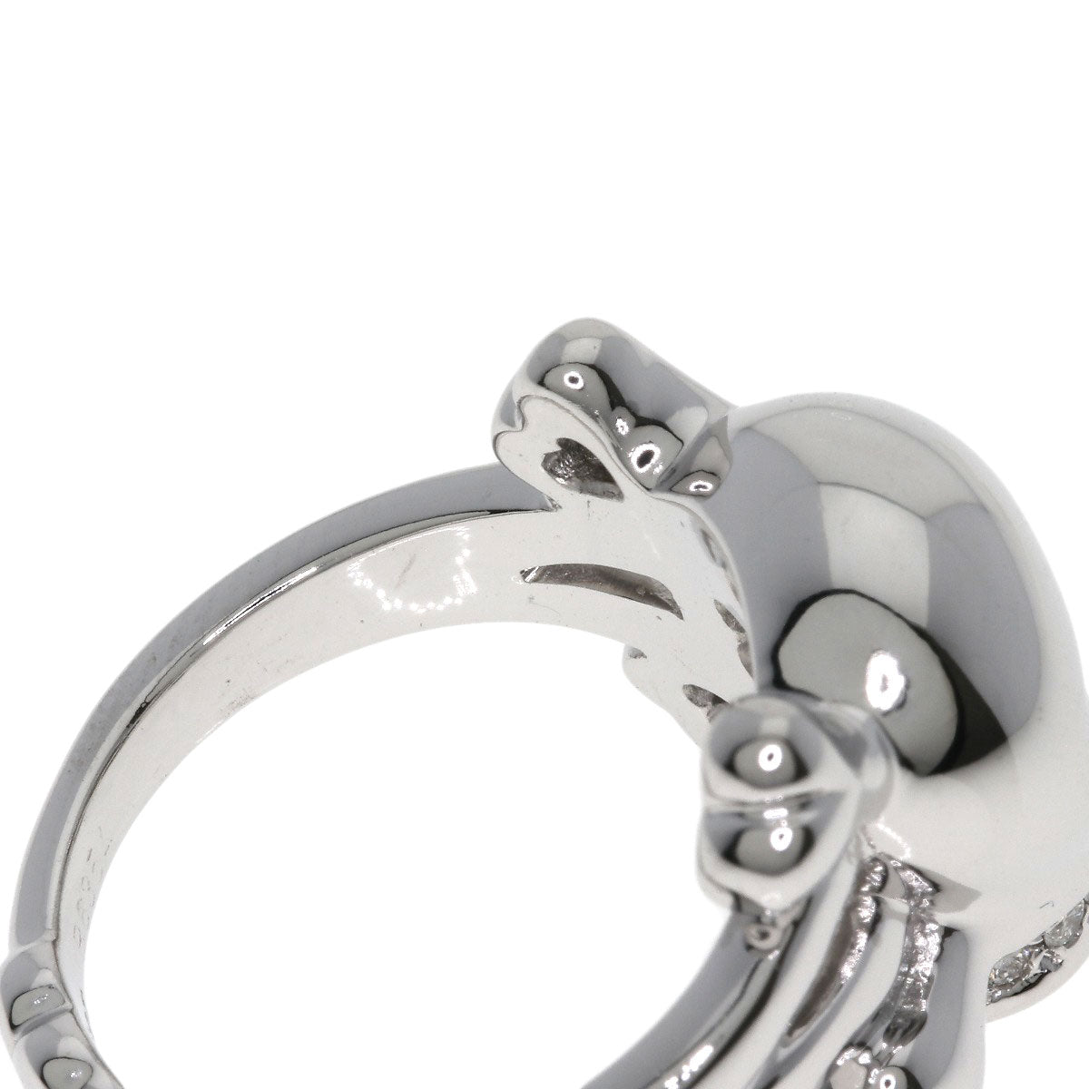 Dior Tete de Mort Skull Diamond #55 Ring K18 White Gold Ladies [Used]