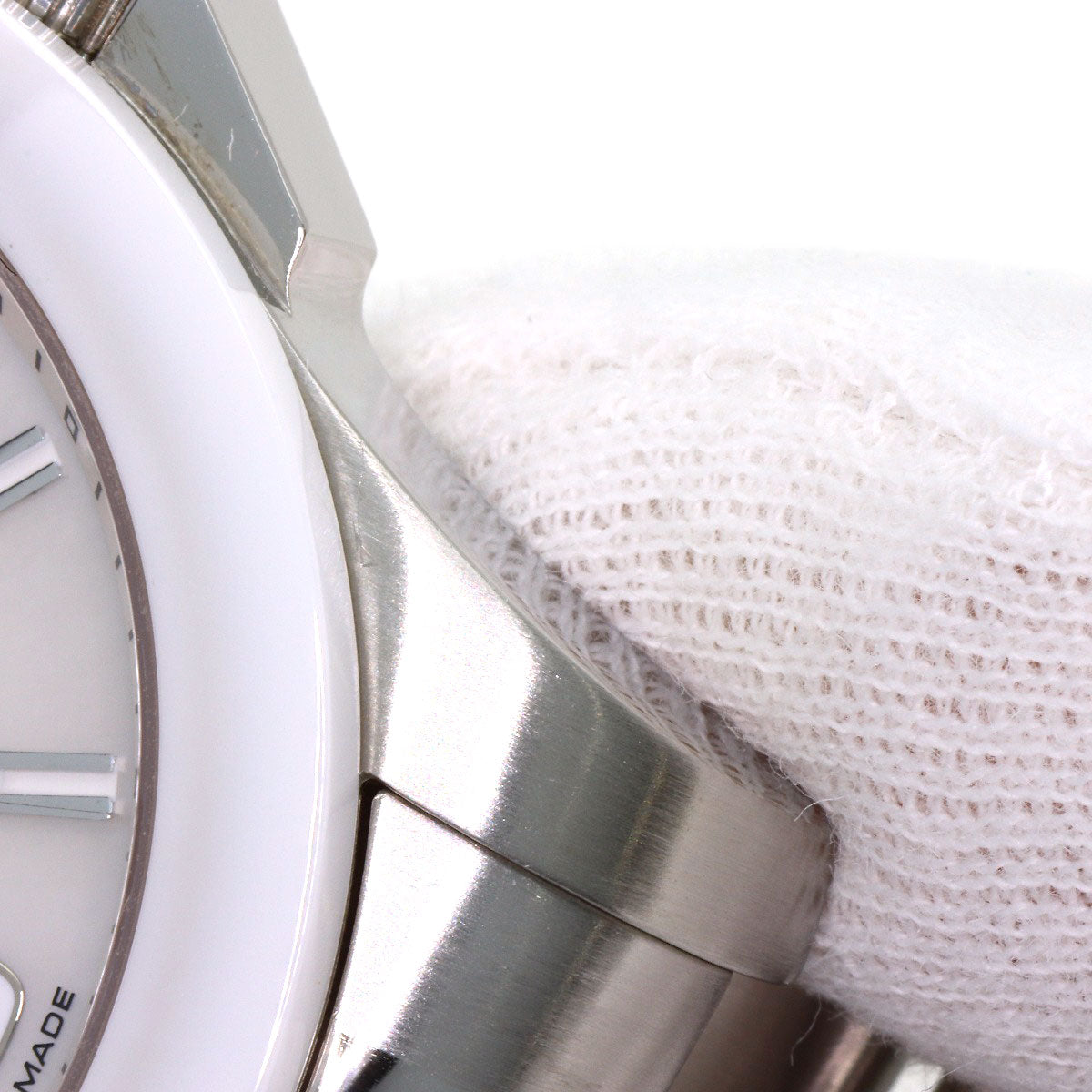 LONGINES Conquest White Ceramic Watches L3.657.4 Stainless Steel/Stainless Steel mens