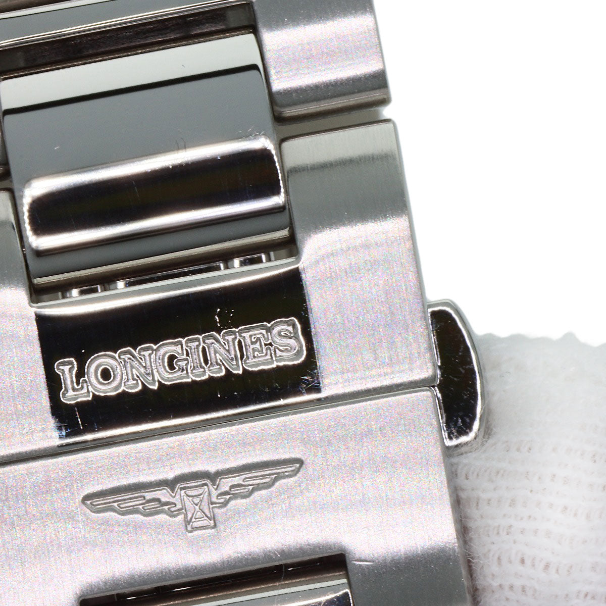 LONGINES Conquest White Ceramic Watches L3.657.4 Stainless Steel/Stainless Steel mens