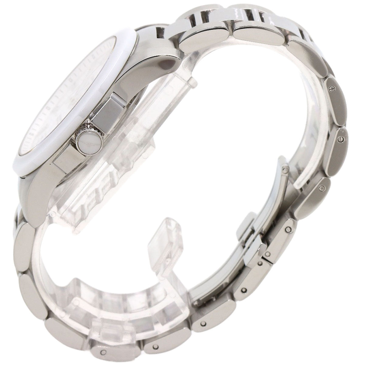 LONGINES Conquest White Ceramic Watches L3.657.4 Stainless Steel/Stainless Steel mens