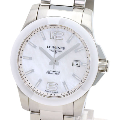LONGINES Conquest White Ceramic Watches L3.657.4 Stainless Steel/Stainless Steel mens