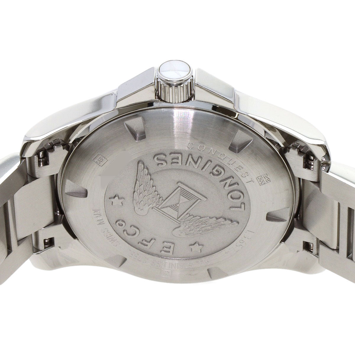 LONGINES Conquest White Ceramic Watches L3.657.4 Stainless Steel/Stainless Steel mens