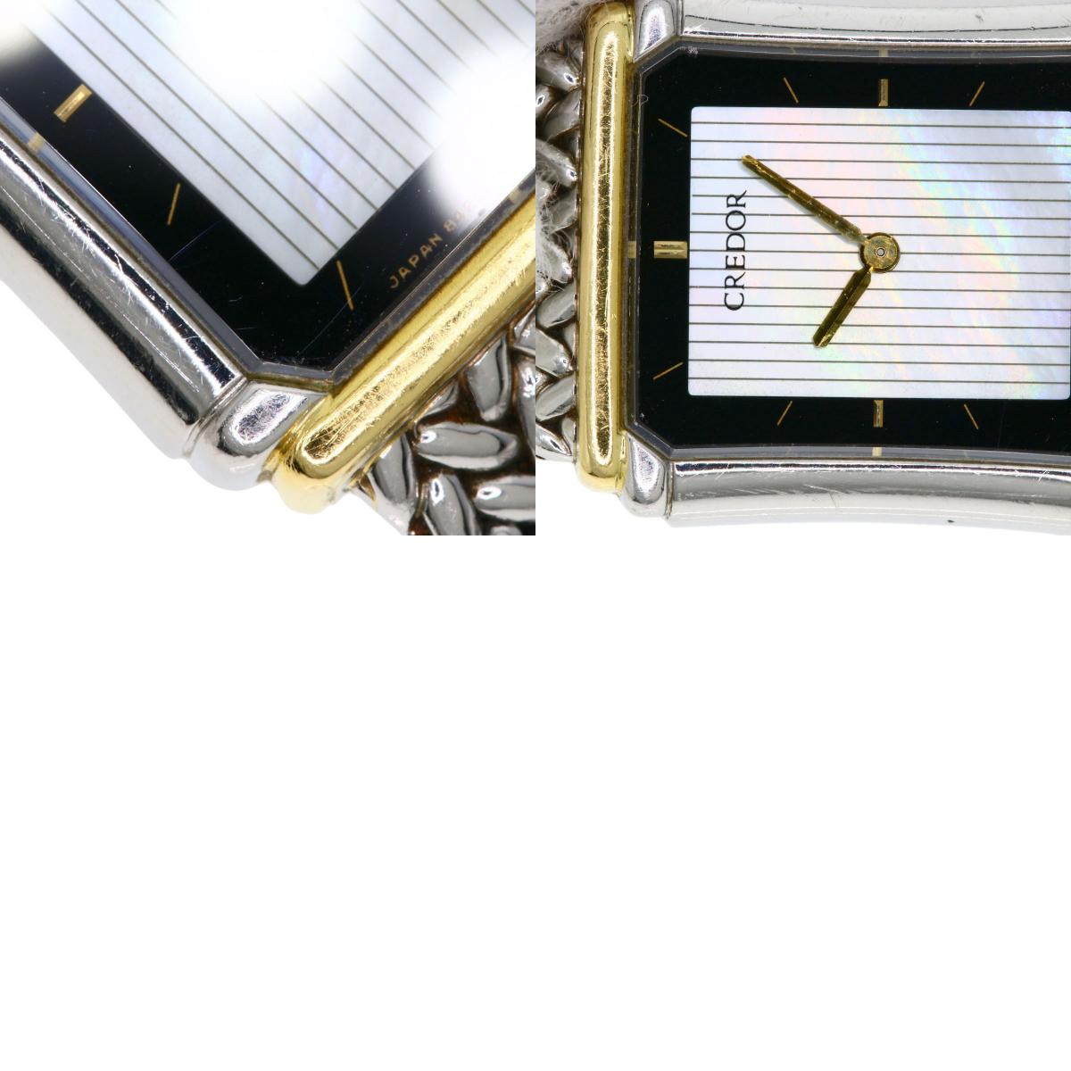 SEIKO CREDOR square face Watches 8420-6690 Stainless Steel/Stainless Steel Ladies