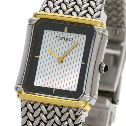 SEIKO CREDOR square face Watches 8420-6690 Stainless Steel/Stainless Steel Ladies
