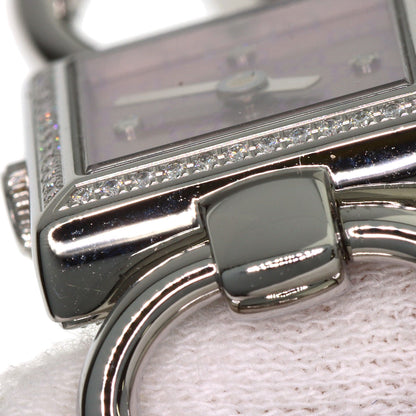 グッチ 120.00 トルナヴォーニ 4P ベゼル ダイヤモンド 腕時計 ステンレススチール/SS レディース 【中古】【GUCCI】