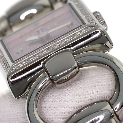 グッチ 120.00 トルナヴォーニ 4P ベゼル ダイヤモンド 腕時計 ステンレススチール/SS レディース 【中古】【GUCCI】