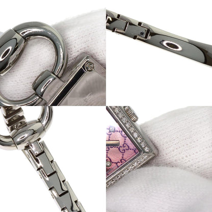 グッチ 120.00 トルナヴォーニ 4P ベゼル ダイヤモンド 腕時計 ステンレススチール/SS レディース 【中古】【GUCCI】