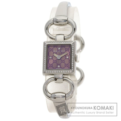 グッチ 120.00 トルナヴォーニ 4P ベゼル ダイヤモンド 腕時計 ステンレススチール/SS レディース 【中古】【GUCCI】