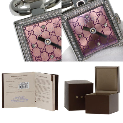 グッチ 120.00 トルナヴォーニ 4P ベゼル ダイヤモンド 腕時計 ステンレススチール/SS レディース 【中古】【GUCCI】