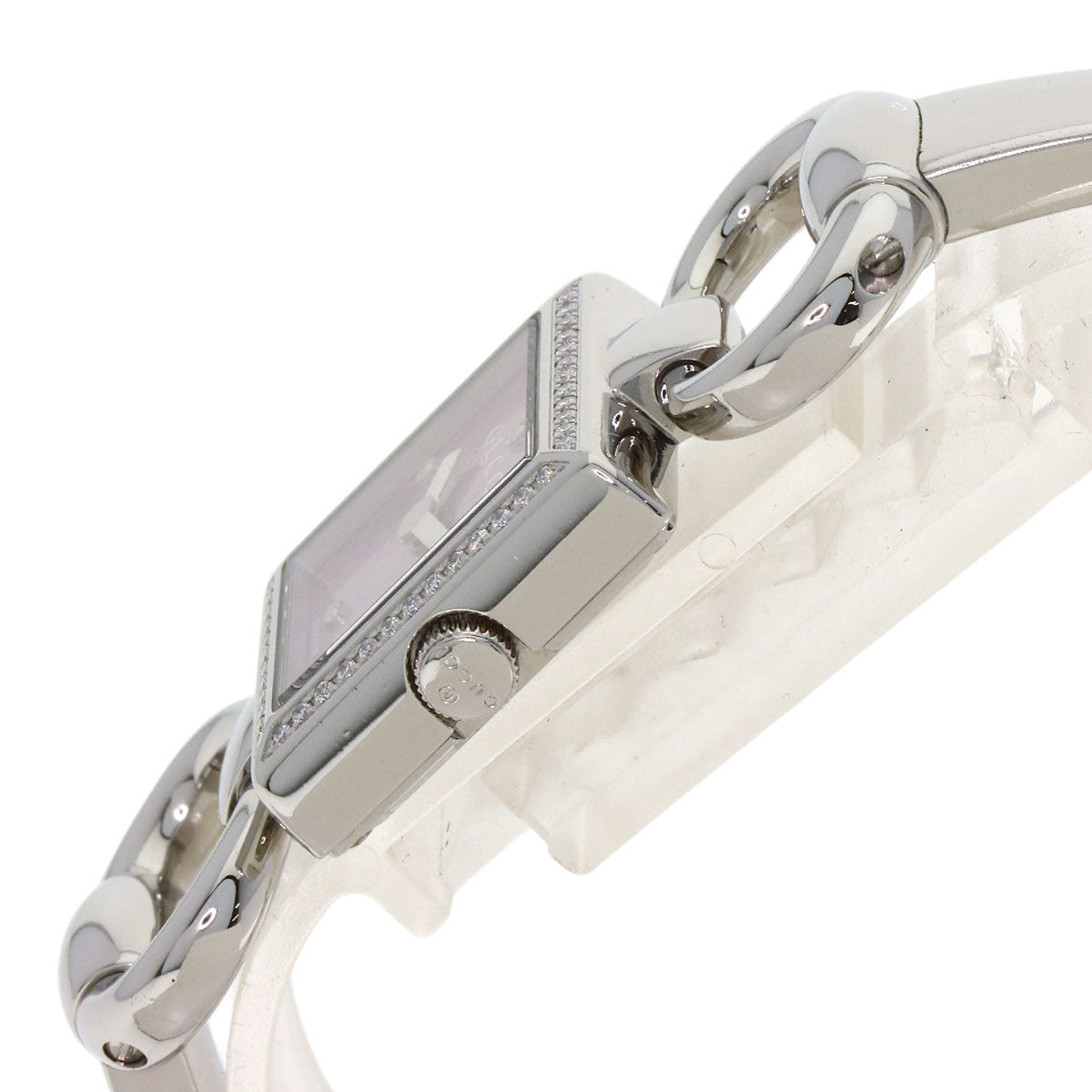 グッチ 120.00 トルナヴォーニ 4P ベゼル ダイヤモンド 腕時計 ステンレススチール/SS レディース 【中古】【GUCCI】