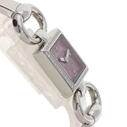 グッチ 120.00 トルナヴォーニ 4P ベゼル ダイヤモンド 腕時計 ステンレススチール/SS レディース 【中古】【GUCCI】