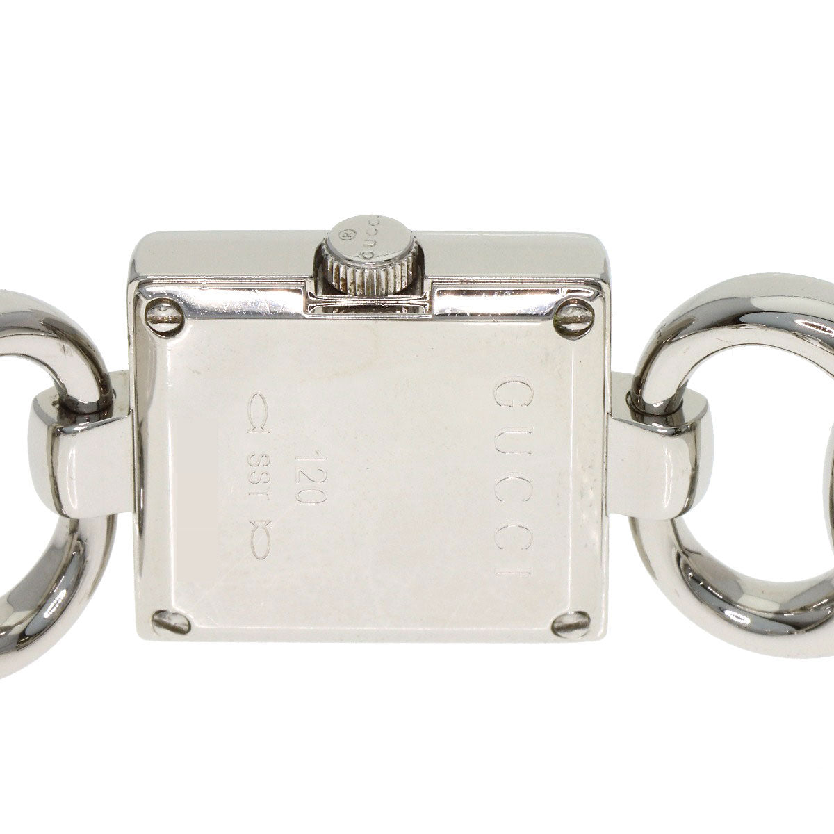 グッチ 120.00 トルナヴォーニ 4P ベゼル ダイヤモンド 腕時計 ステンレススチール/SS レディース 【中古】【GUCCI】