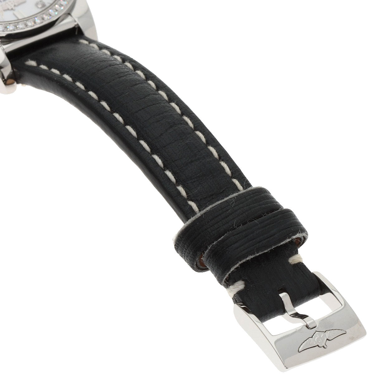 BREITLING Galactic 29 8P Bezel Diamond Watches A72348 Stainless Steel/Leather Ladies