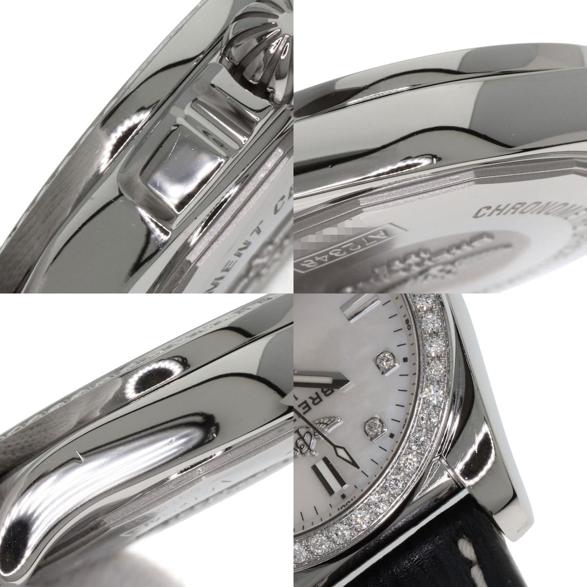 BREITLING Galactic 29 8P Bezel Diamond Watches A72348 Stainless Steel/Leather Ladies